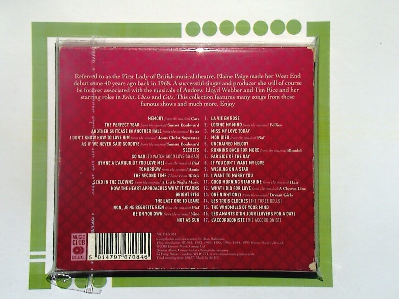 Sweet Memories: The Essential Elaine Paige 2CD Mint