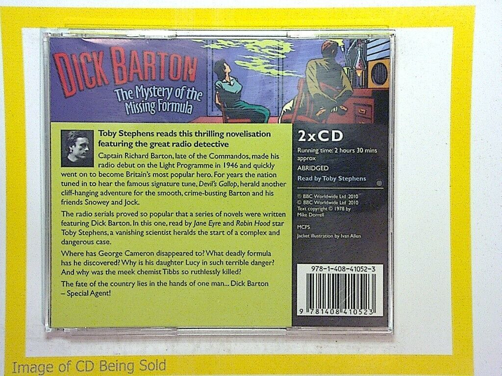 Mike Dorrell Dick Barton: Mystery of the Missing Formula Audio 2CD VGC