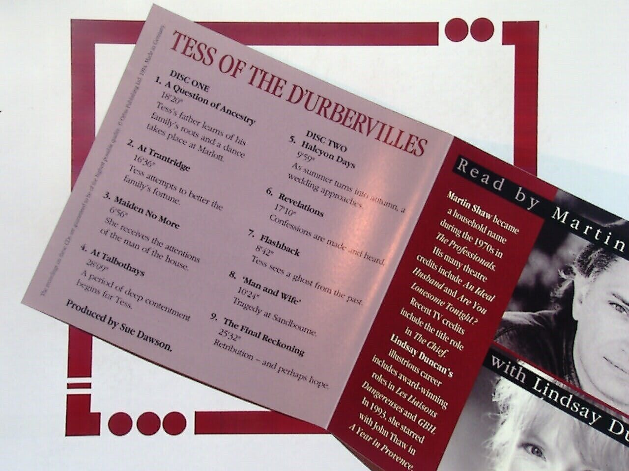 Talking Classics Thomas Hardy's Tess Of The D'Urbrvilles Audio CD Mint