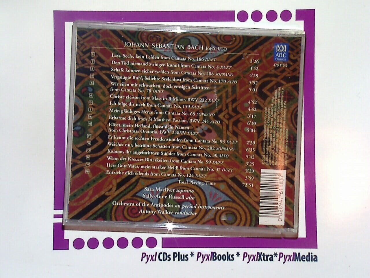 Sara Macliver & Sally-Anne Russell Bach: Arias & Duets CD Mint