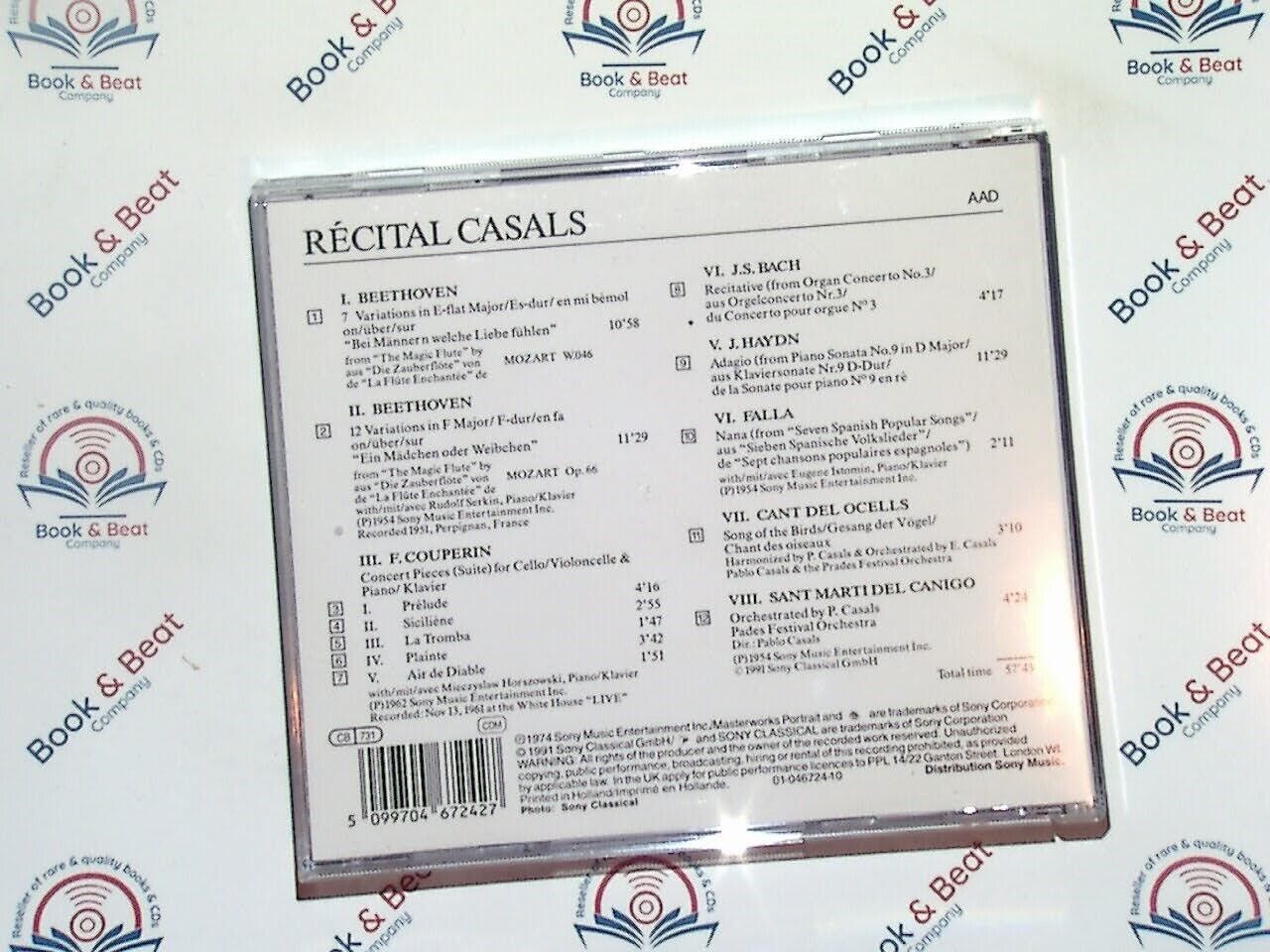 Pablo Casals Recital - Prades Festival Orchestra, Eugene Istomin CD Mint