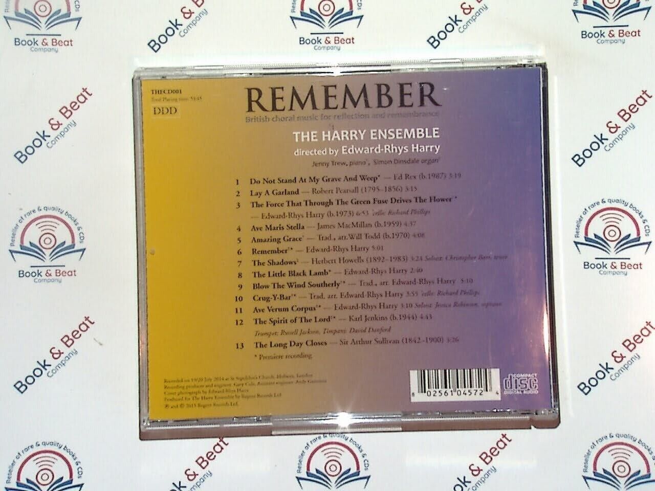 The Harry Ensemble - Remember : British Choral Music for Reflection CD Mint