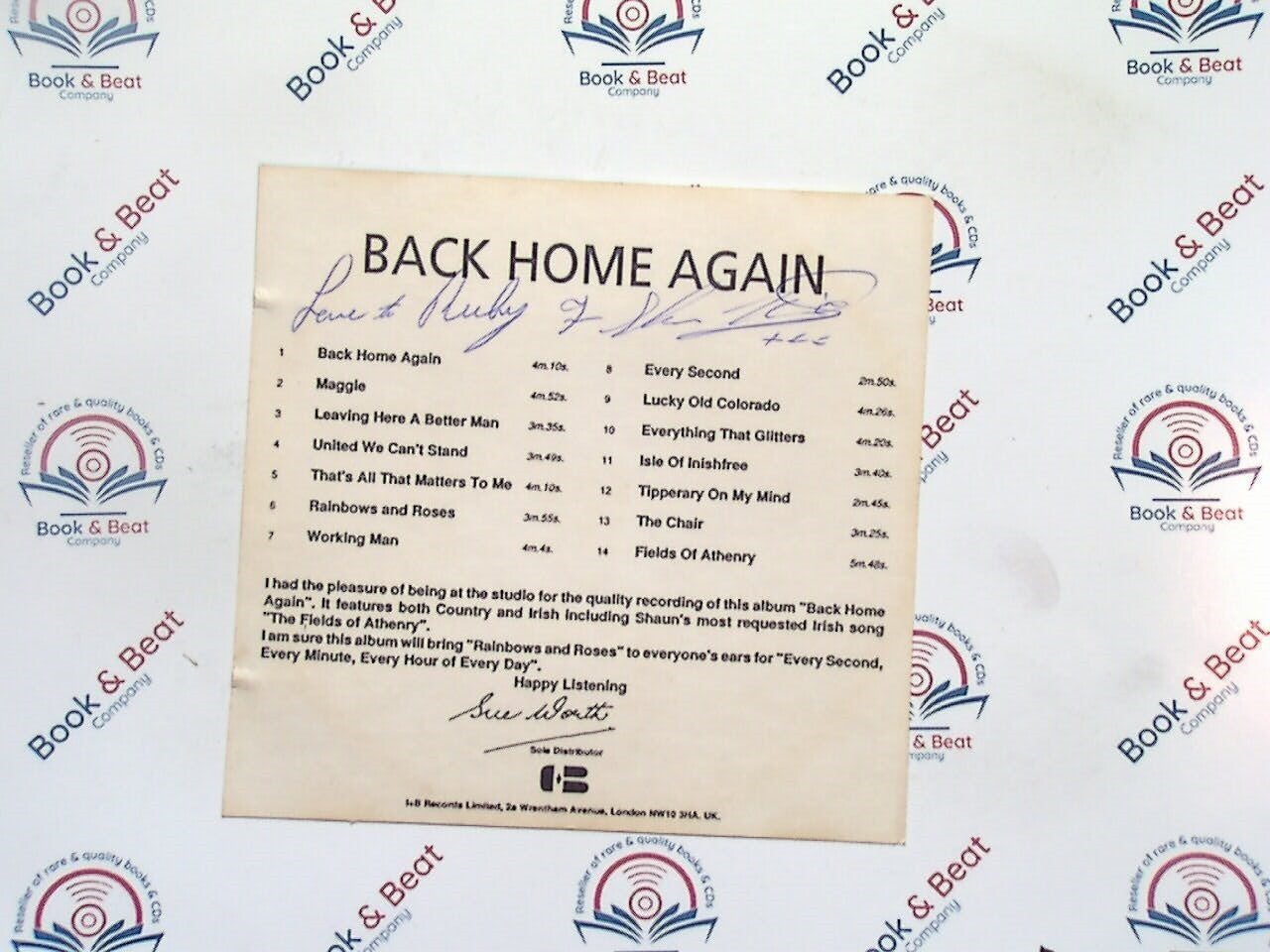 Shaun Michael With His Band - Back Home Again CD VGC Signed