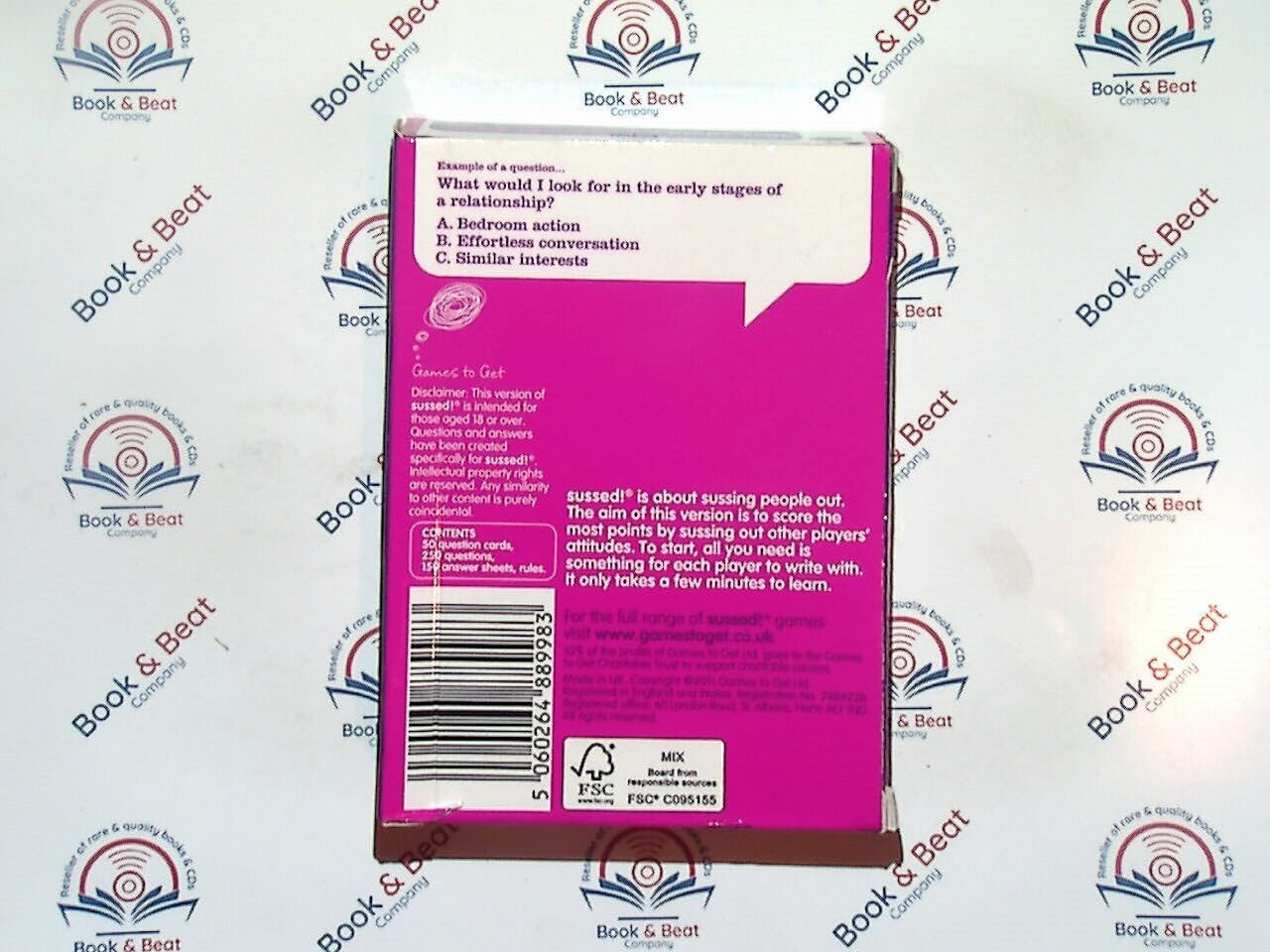 Sussed! A Personality Quiz Card Game Night Time Series 1 Age 18+ Complete VGC