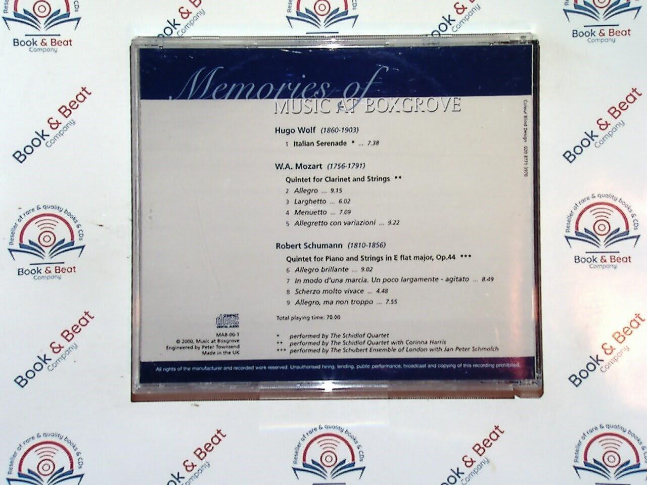 Memories Of Music At Boxgrove - The Schidlof Quartet / Schubert Ensemble CD Mint