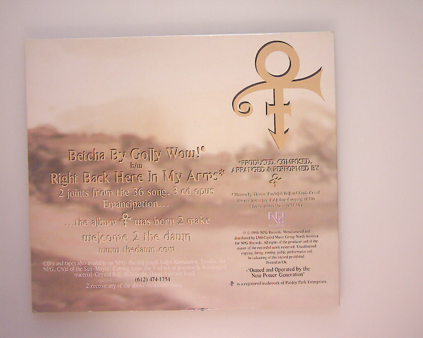 Prince Betcha By Golly WoW! Right Back Here In My arms CD Nr Mint