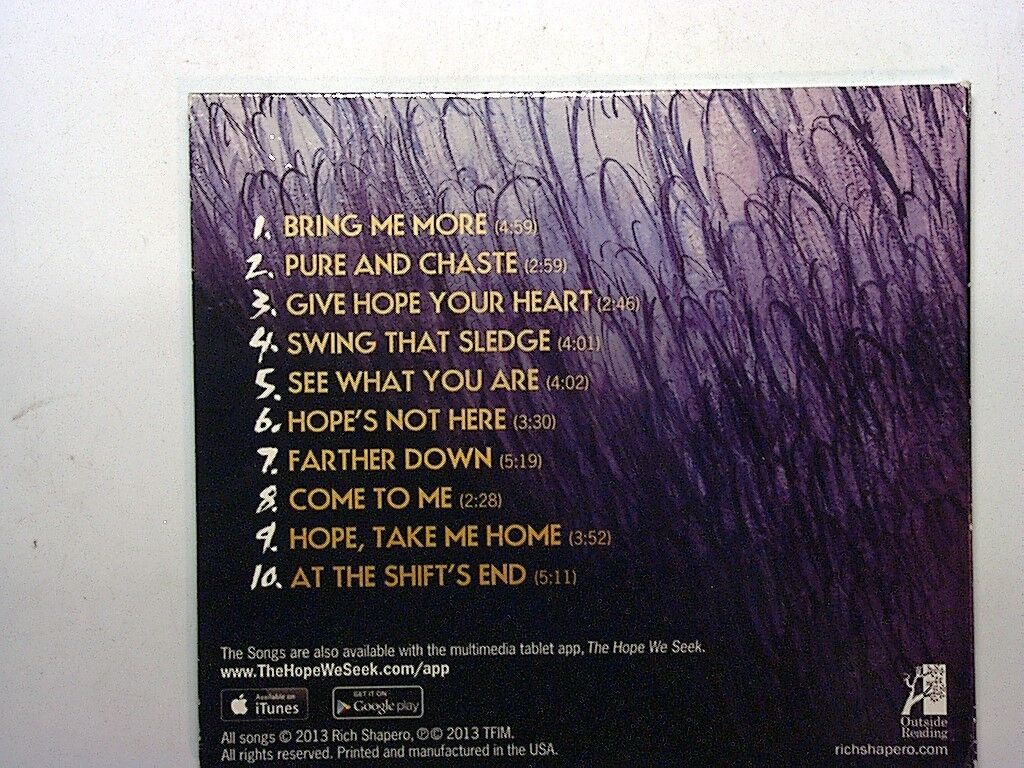 Songs From The Big Wheel - Rich Shapero & Marissa Nadler MInt CD