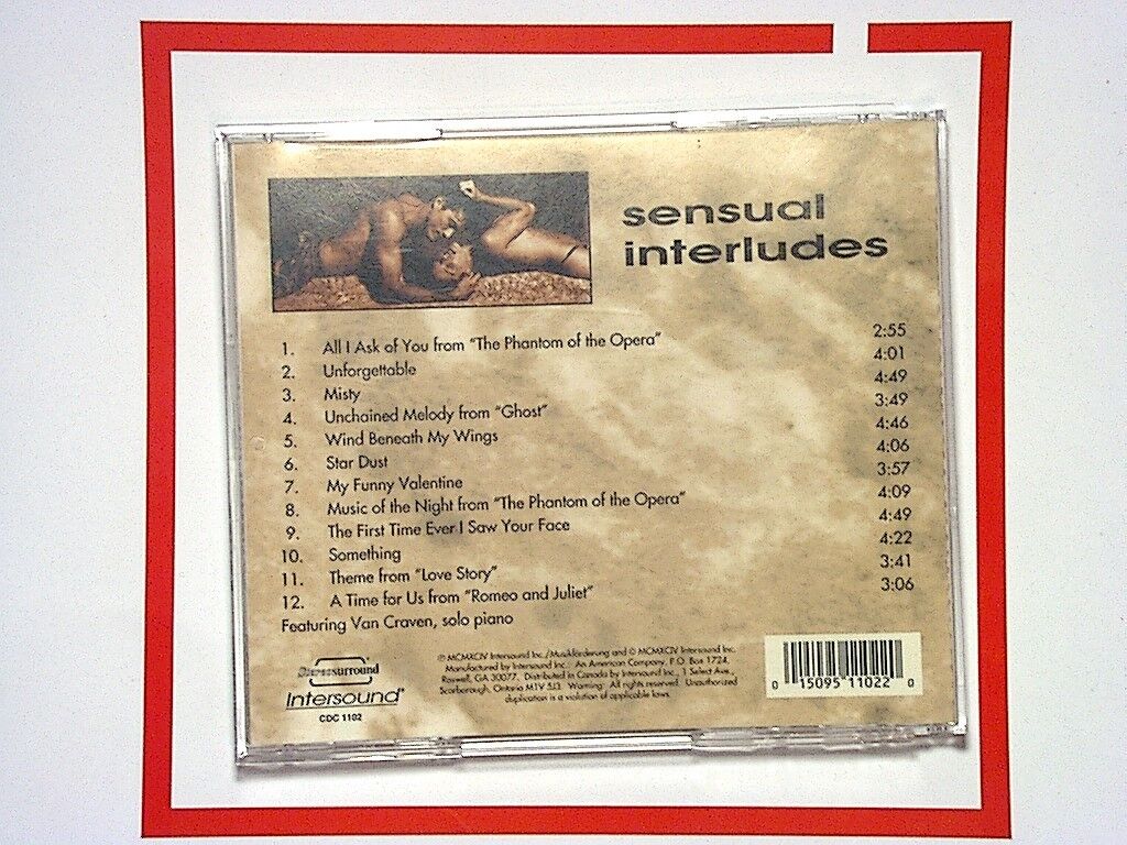 Van Craven Piano - Sensual Interludes CD Nr Mint