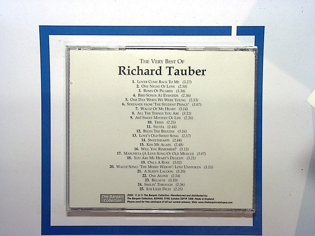 Richard Tauber - The Very Best Of 2003 CD Mint
