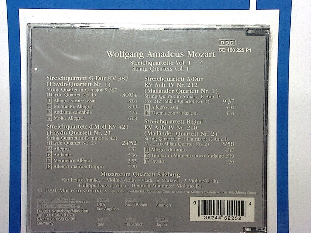 Vienna Master Series Mozart String Quartets 1 / Quartets 1 & 2 NEW