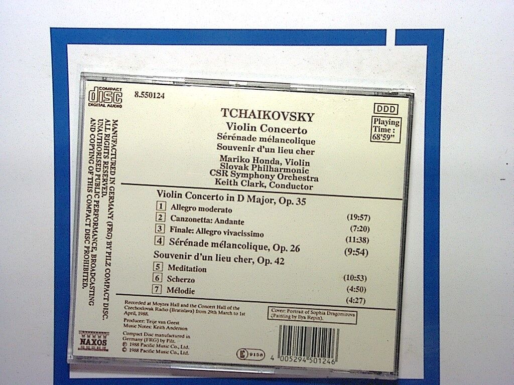 Tchaikovsky: Violin Concerto / Serenade Melancolique CD Mint