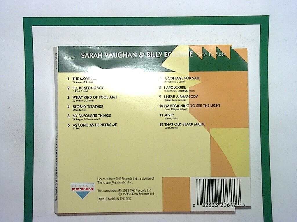 Sarah Vaughan Side By Side CD Nr Mint