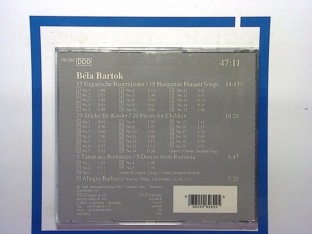 Vienna Master Series Bela Bartok Cd Mint
