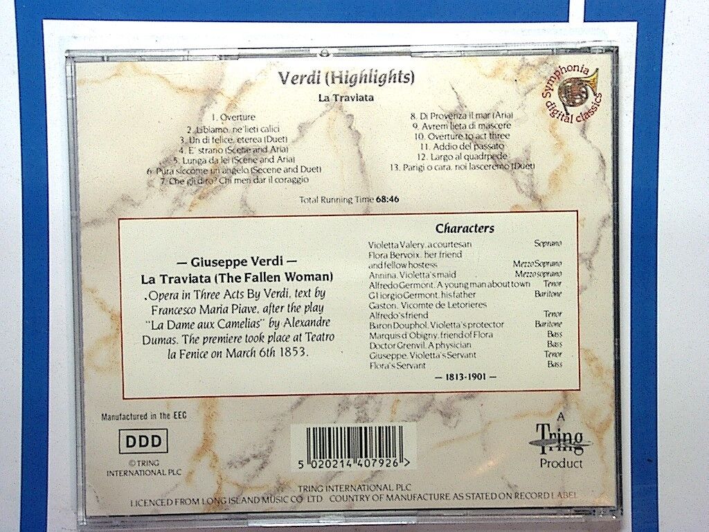 Verdi (Highlights) La Traviata Cd mint