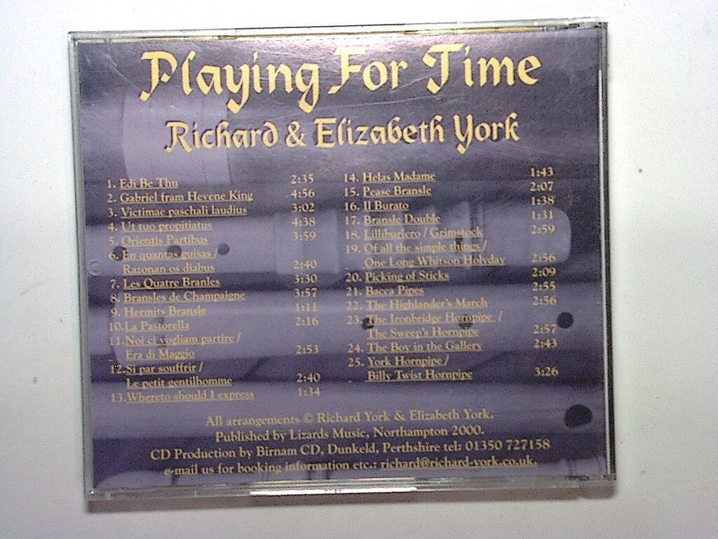 Playing For Time:Music Across Nine Centuries - Richard & Elizabeth York Mint