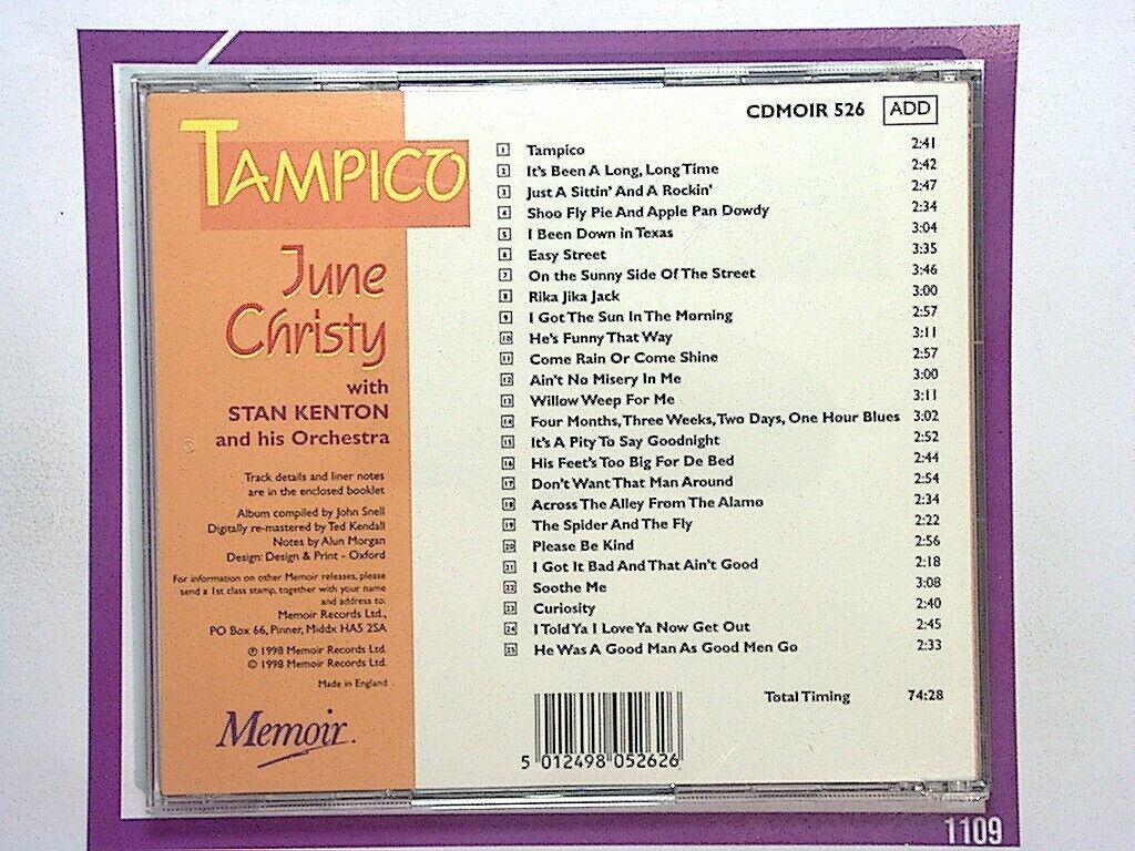 Stan Kenton, June Christy Tampico CD Mint