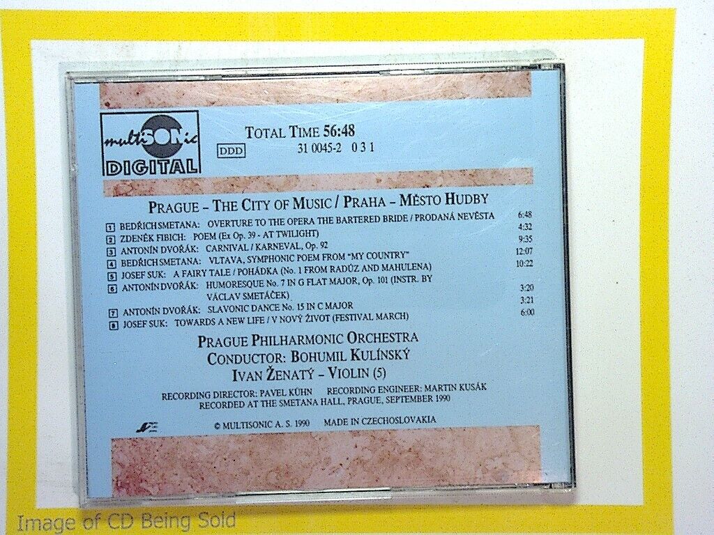 Prague Philharmonic Orchestra Prague - The City Of Music Kulinsky CD Mint