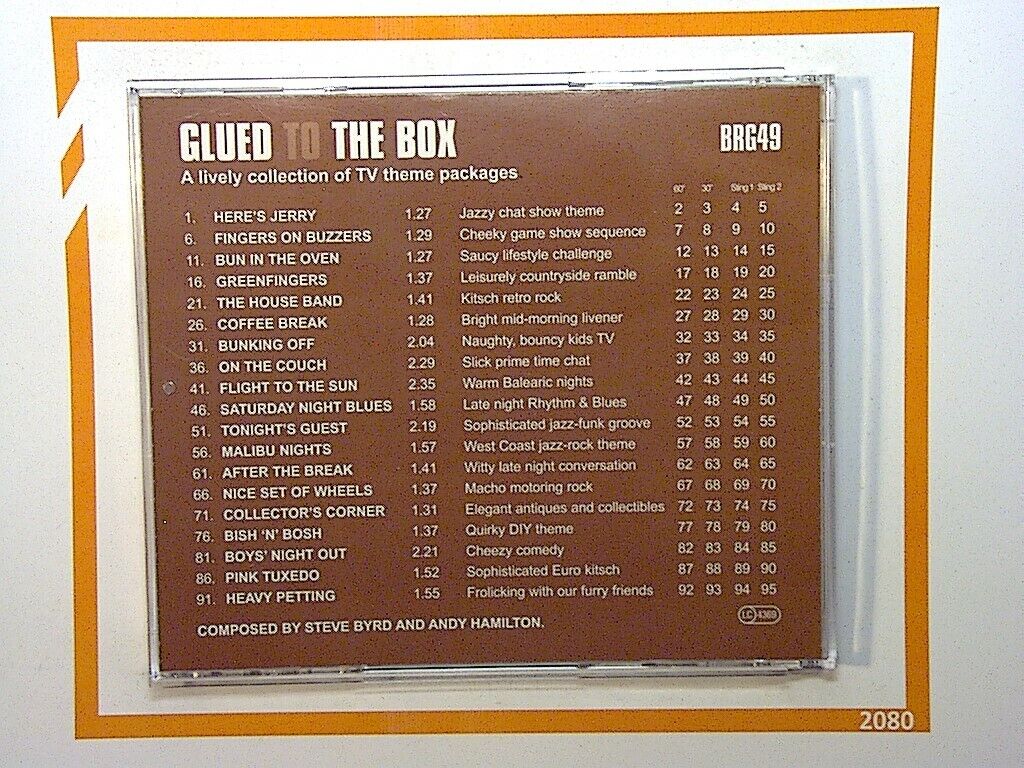 Steve Byrd Andy Hamilton Glued To The Box TV Theme Package CD Mint