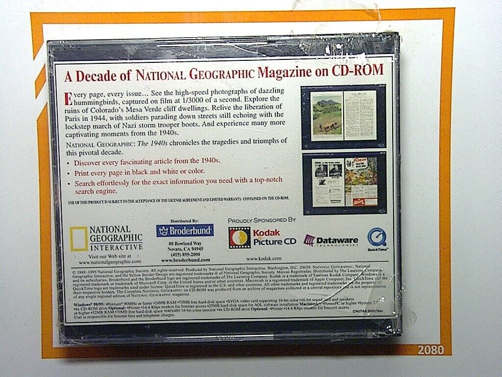 A decade of National Geographic Magazine on CD-ROM The 1940s New & sealed