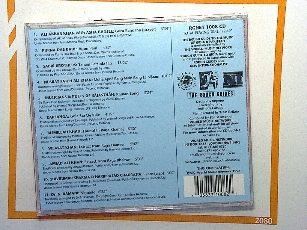 Various Artists - Rough Guide to the Music of India and Pakistan  CD Mint