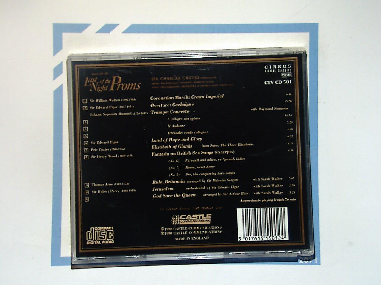 Sir Charles Groves RPO & Chorus Music For The Last Night of The Proms CD Mint