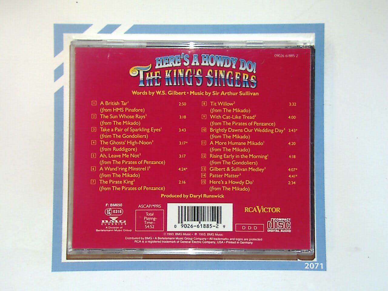 Sir Arthur Sullivan and King's Singers Sullivan: Here's a Howdy Do CD Mint