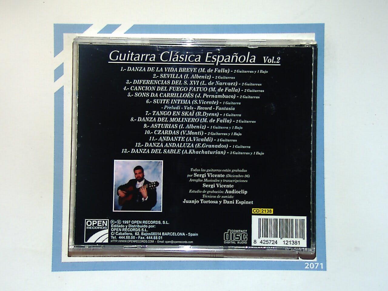 Sergi Vicente Guitarra Clasica Espanola vol.2 Cd Mint