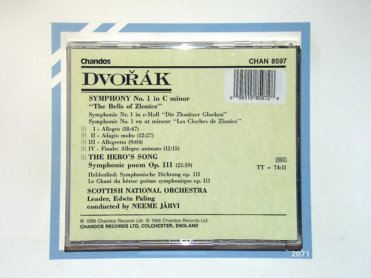 Scottish National Orchestra Dvorák: Symphony No. 1; The Hero's Song Cd Mint