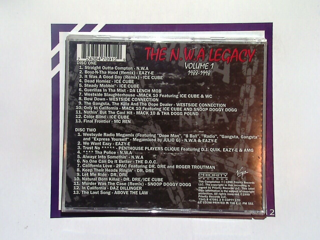 The N.W.A Legacy Volume 1 1988-1998 CD