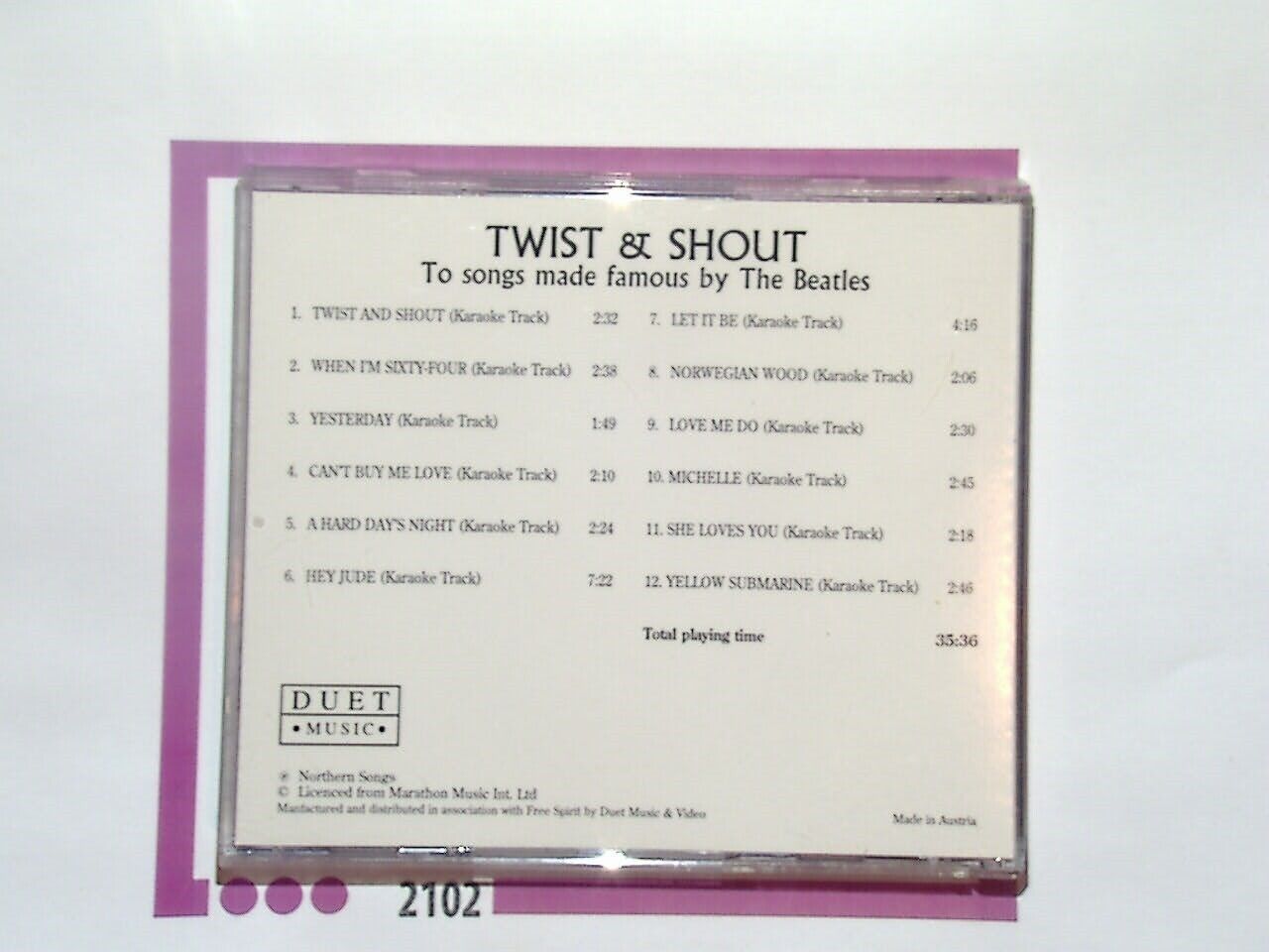 Twist And Shout To Songs Made Famous By The Beatles Karaoke CD Mint