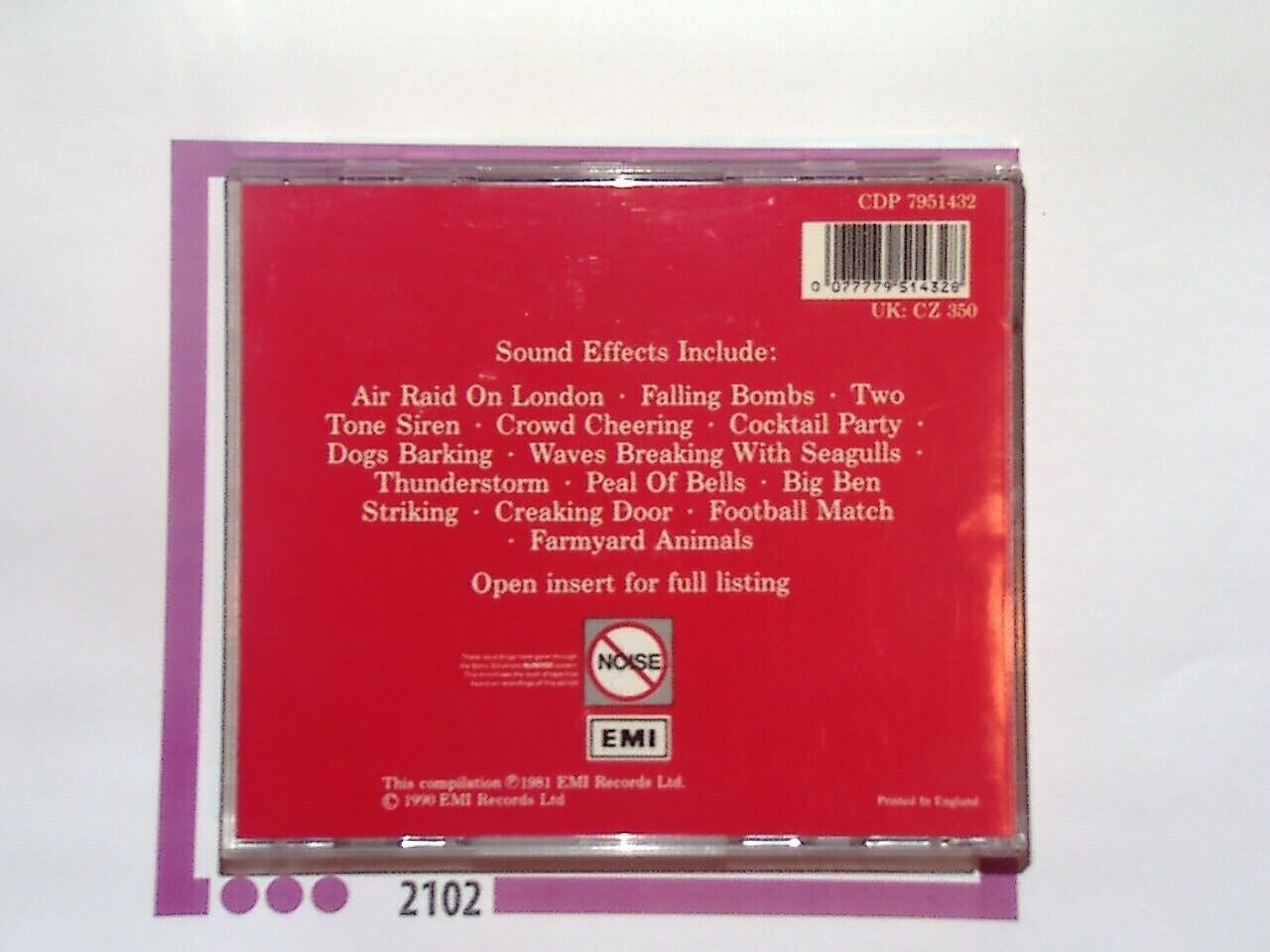 Spectacular Sound Effects 1 CD Mint