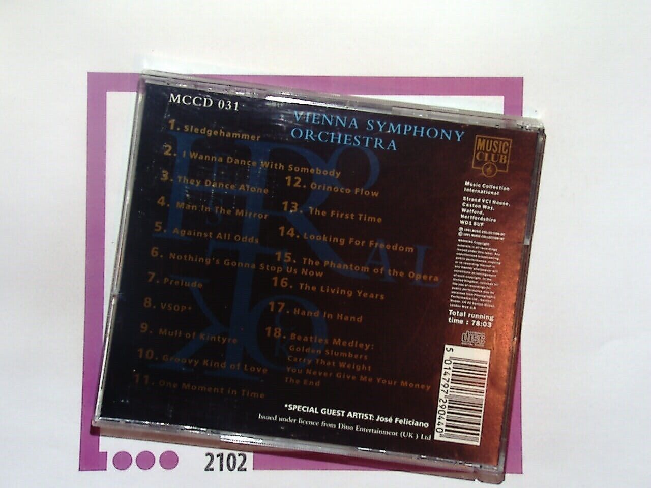 Vienna Symphonic Orchestra Orchestral Rock CD Nr Mint