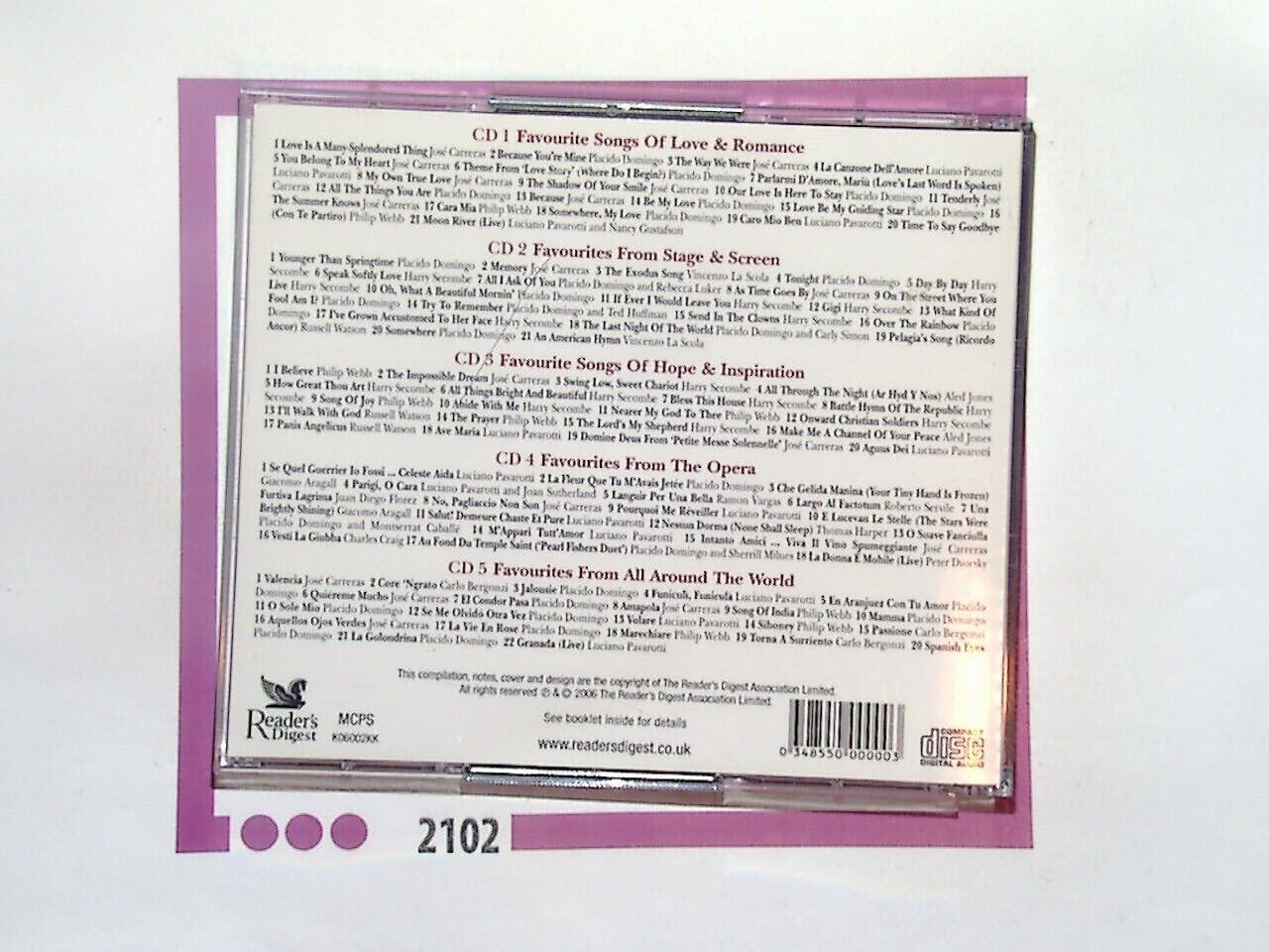 The Great Tenors - Sing Their Favourites 5CD Nr Mint