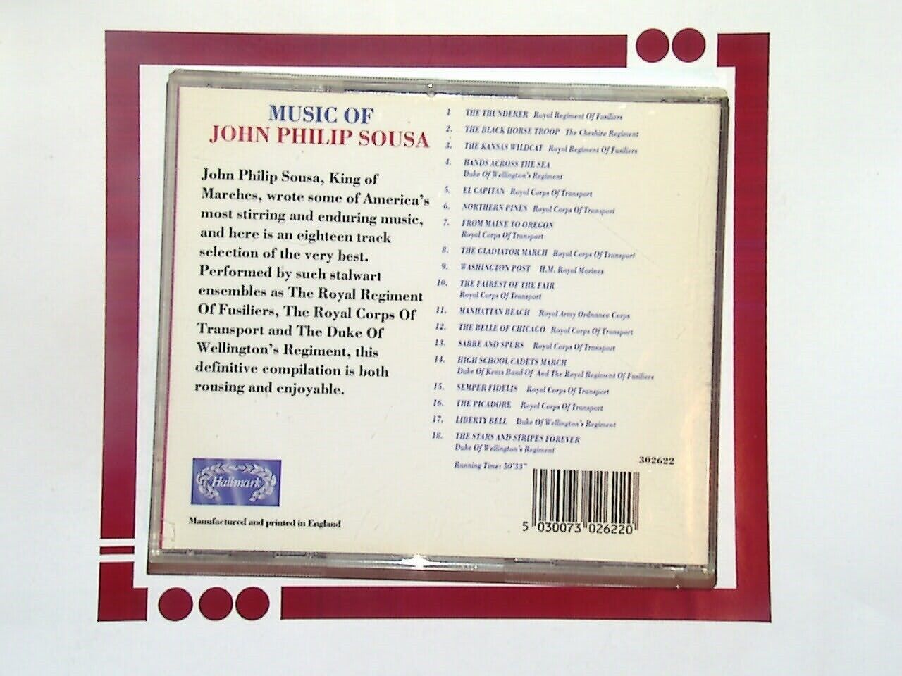 Music of John Philip Sousa 18 Great Marches CD Mint