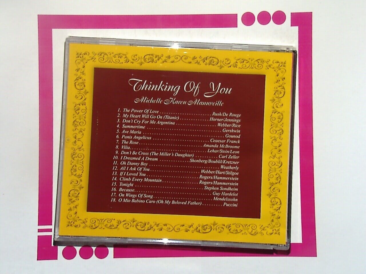 Michelle Karen Manvieille Thinking of You CD Mint Signed