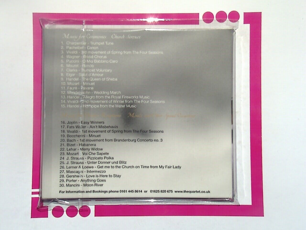 The Palm Court String quartet Music For weddings & Special Occasions CD Mint