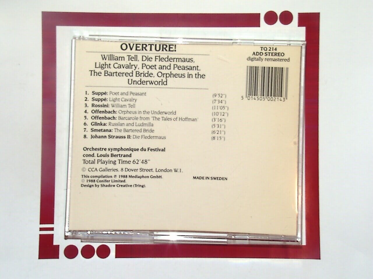 Orchestre Symphonique Du Festival Overture! William Tell etc CD Nr Mint