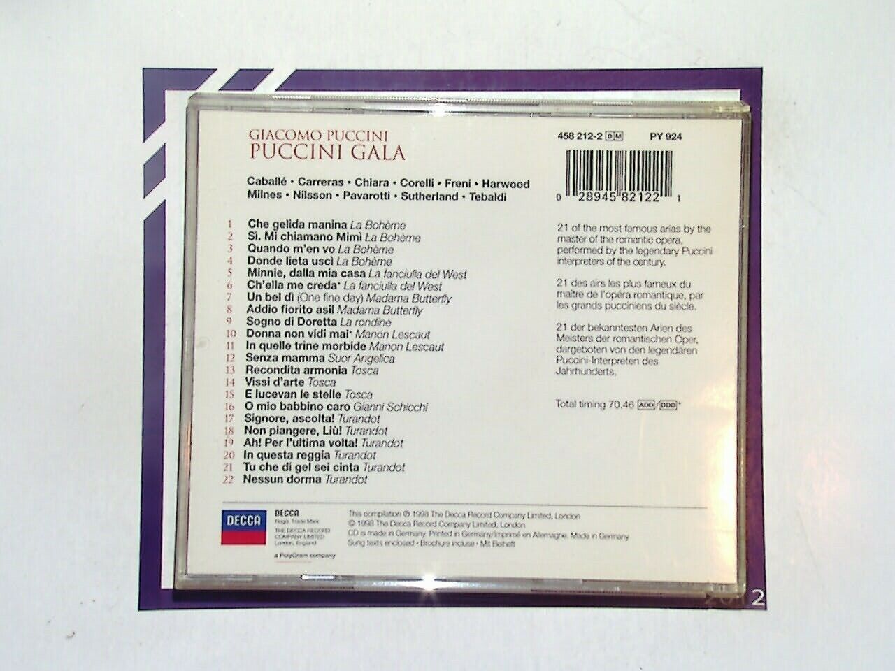 Various Giacomo Puccini: Puccini Gala CD Nr Mint