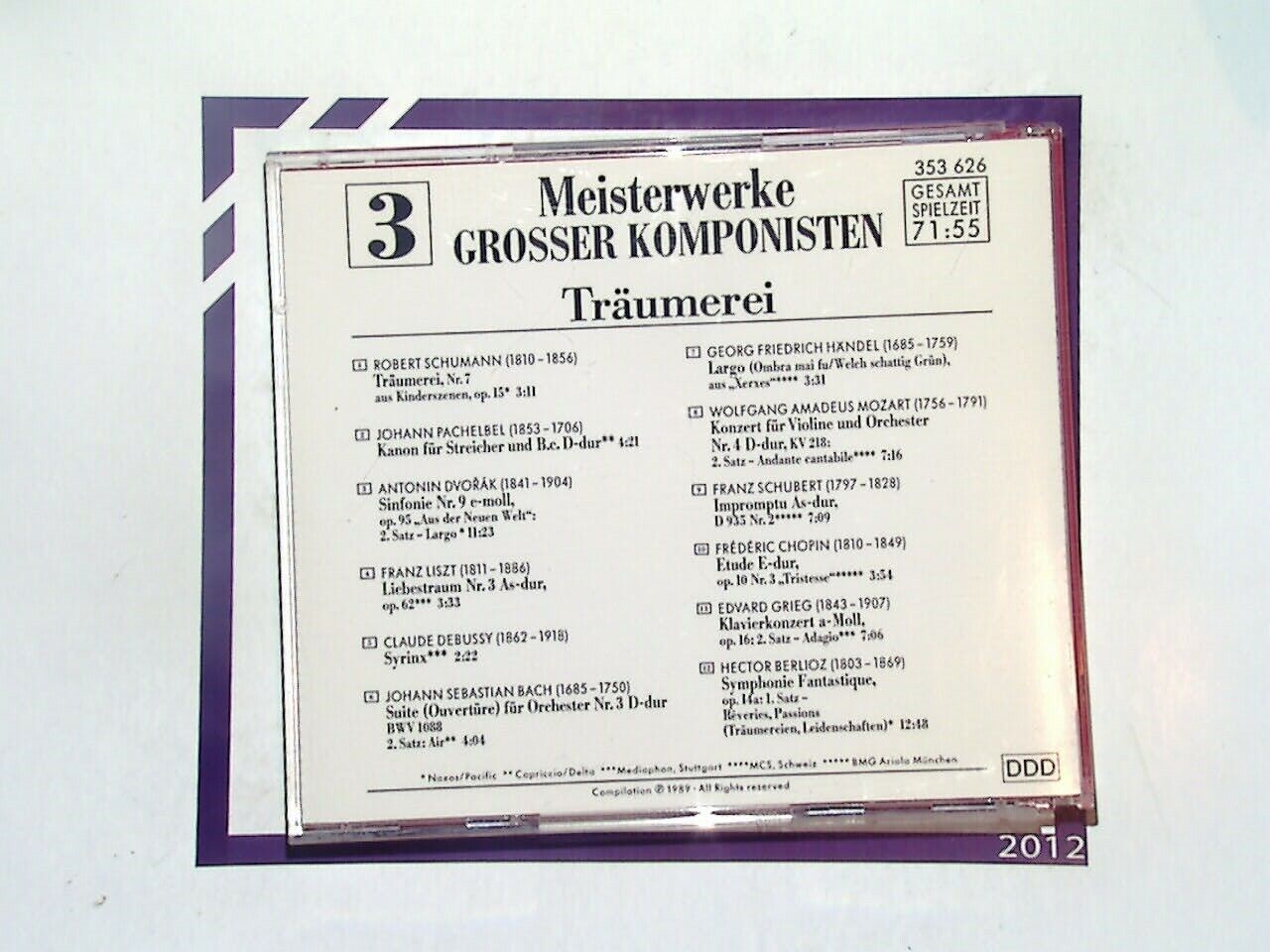 Meisterwerke Grosser Komponisten Traumerei CD Mint