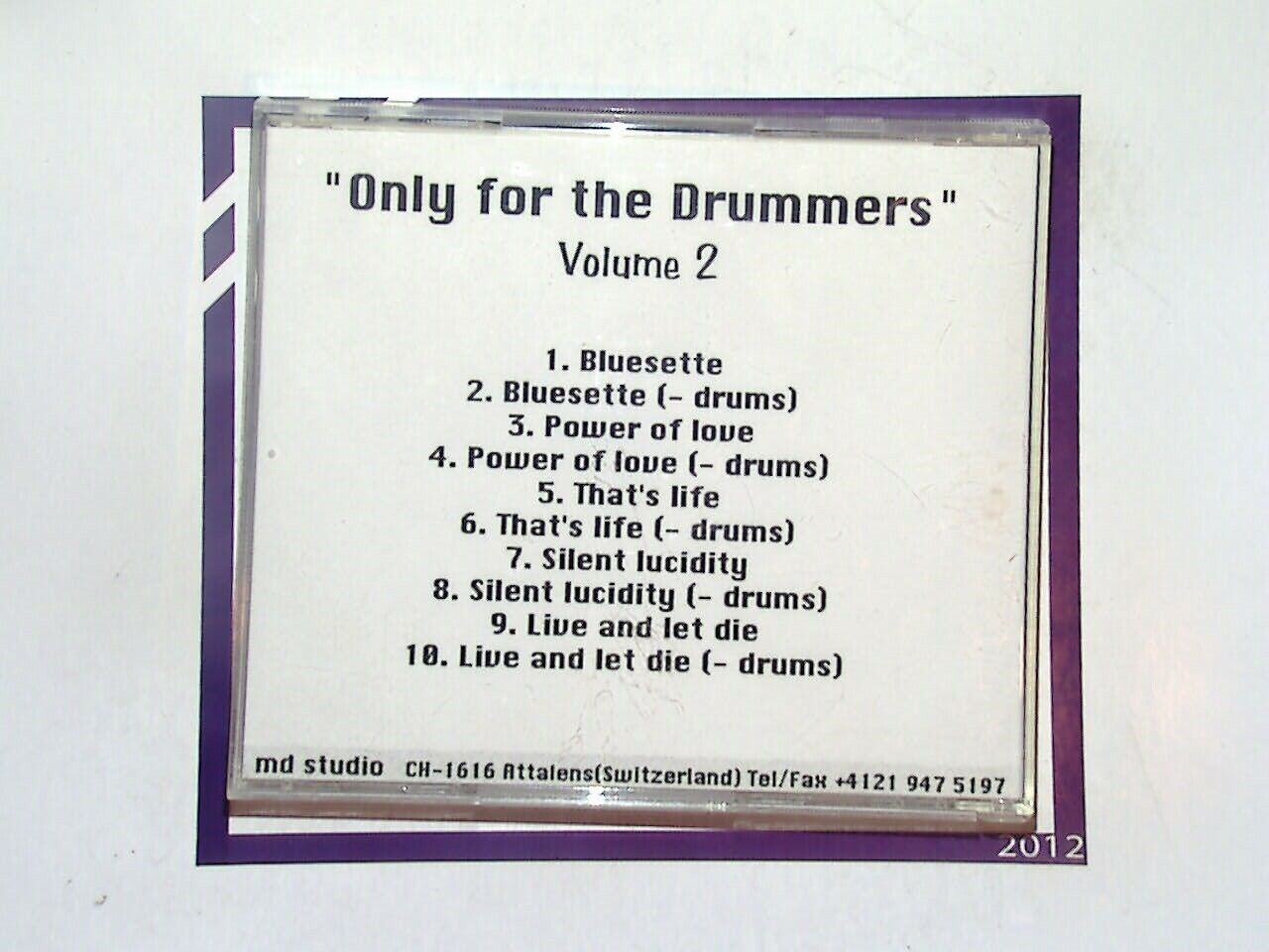 Only For The Drummers Volume 2 MD Studio CD Nr Mint