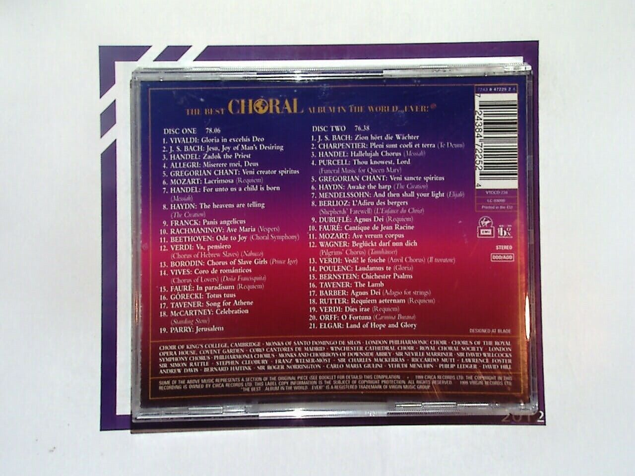 The Best Choral Album In The World...Ever! 2CD VGC