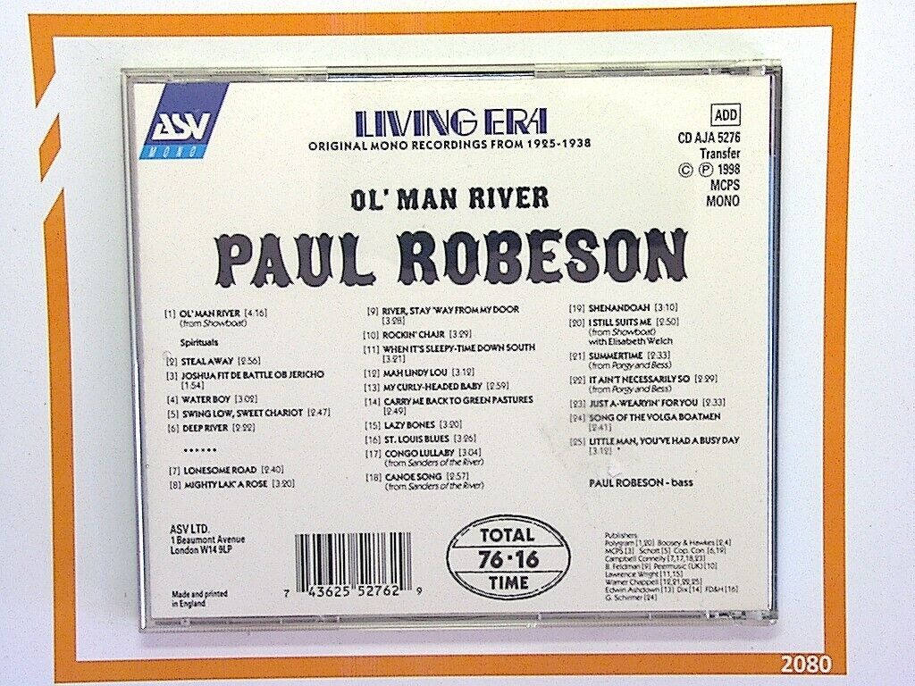 Paul Robeson Ol' Man River: HIS 25 GREATEST CD Mint