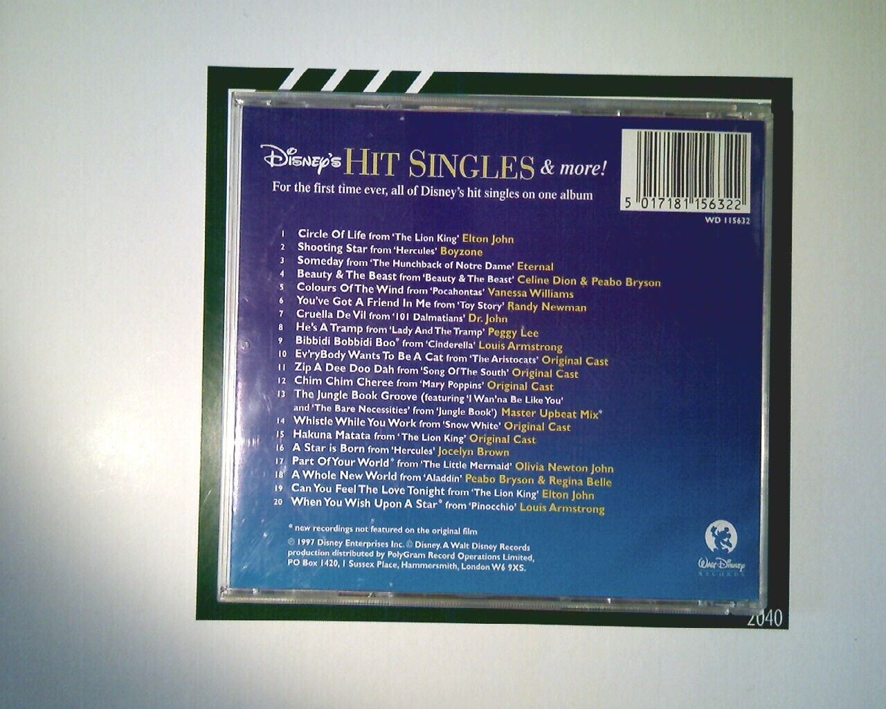 Various Artists	Disney Hit Singles & More CD VGC