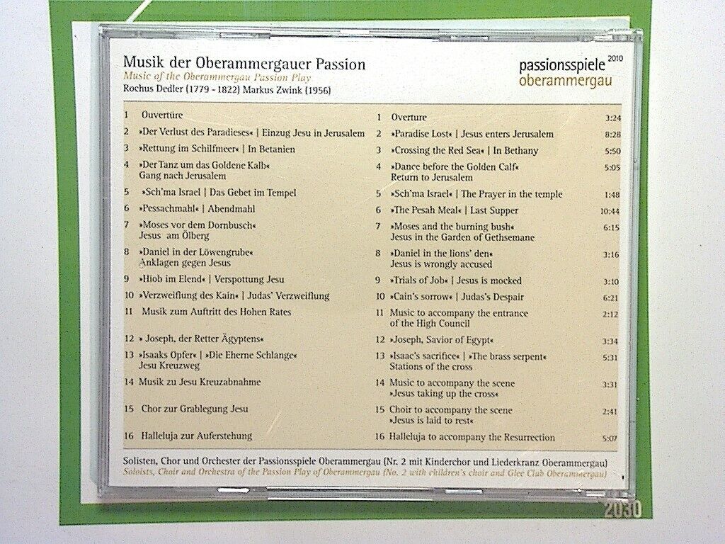 Oberammaergau Passionsspiele 2010 CD Nr Mint