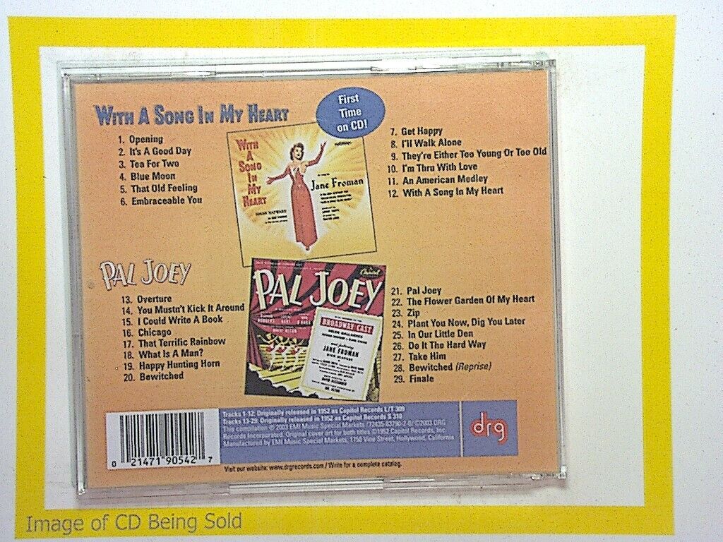 Susan Hayward Jane Froman With a Song in My Heart CD Mint