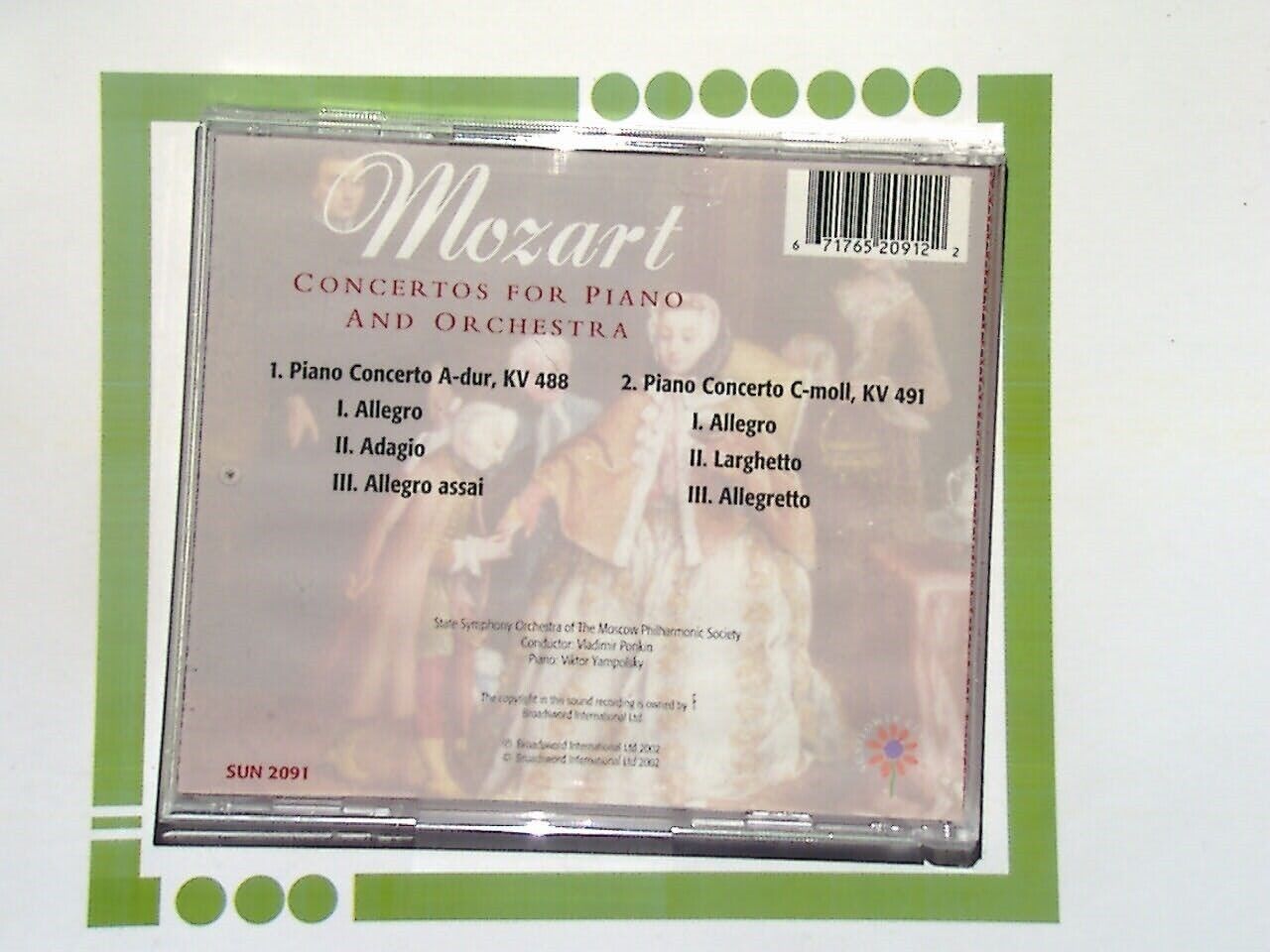 Moscow Philharmonic Society Mozart: Concertos for Piano and Orchestra CD Mint