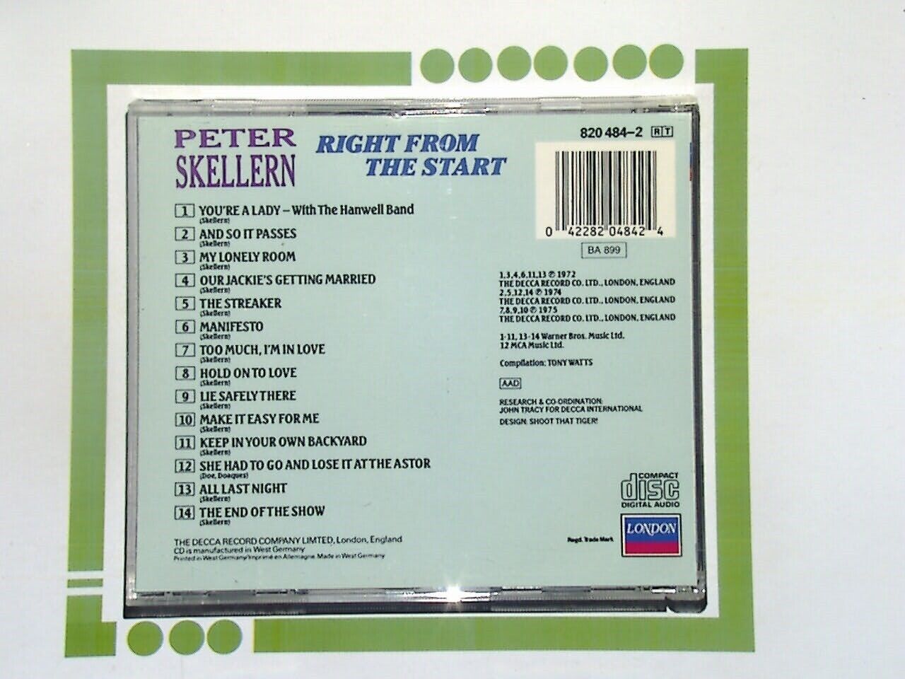 Peter Skellern Right From The Start CD Mint
