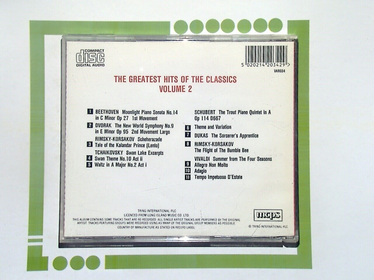 Various - The Greatest Hits of the Classics Volume 2  CD Mint