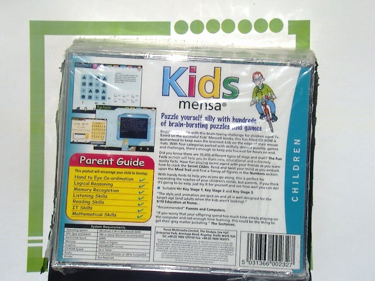 3 Focus Media CD-Roms Mensa Mindbenders / Ultimate Challenge / Kids CD NEW