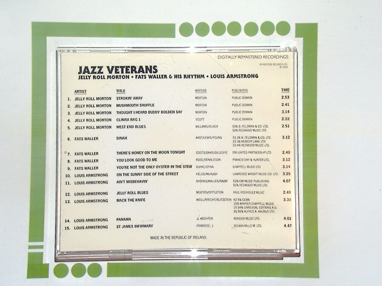 The Sunday Times Music Collection Jazz veterans CD Mint